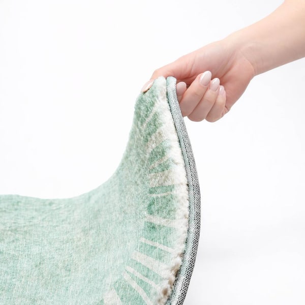 Dream Shag Premium Machine Washable Abstract ADS668 Teal 5 ft. x 7 ft. 6 in. Area Rug