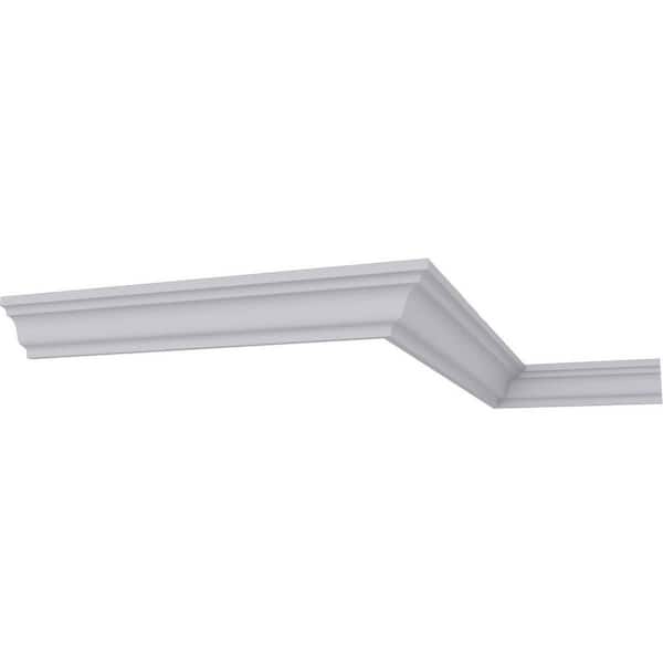 3/4 in. H x 3/4 in. P x 94-1/2 in. L (1 in. Repeat) Polyurethane Hillsborough Traditional Smooth Crown Moulding (8-Pack)