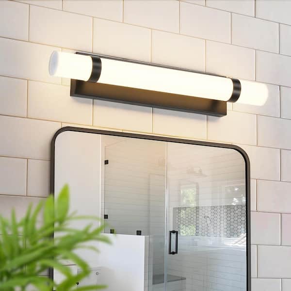 KAISITE 24 in. 1-Light Black LED Vanity Light Bar Dimmable 22W Bathroom Light 3000K Wall Sconces Light Fixture for Bedroom