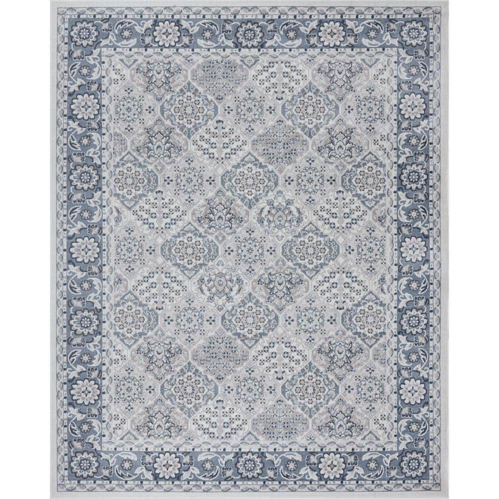 Tayse Rugs Nexus Oriental Blue 9 ft. x 12 ft. Indoor Area Rug NEX1201 9x12  - The Home Depot