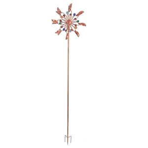 73" Solar Powered Wind Spinner with Multi Color Changing LED Glass Ball