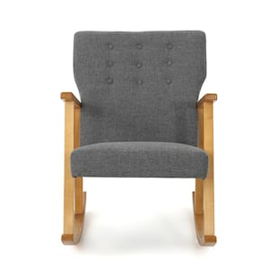 Harvey Grey Fabric Upholstered Rocking Chair
