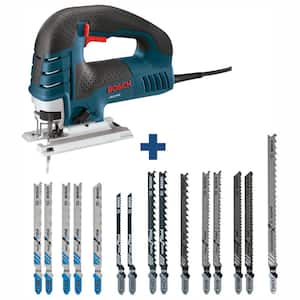 7 Amp Corded Variable Speed Top-Handle Jig Saw Kit with Case and Bonus T-Shank Jig Saw Blades (15-Pack)