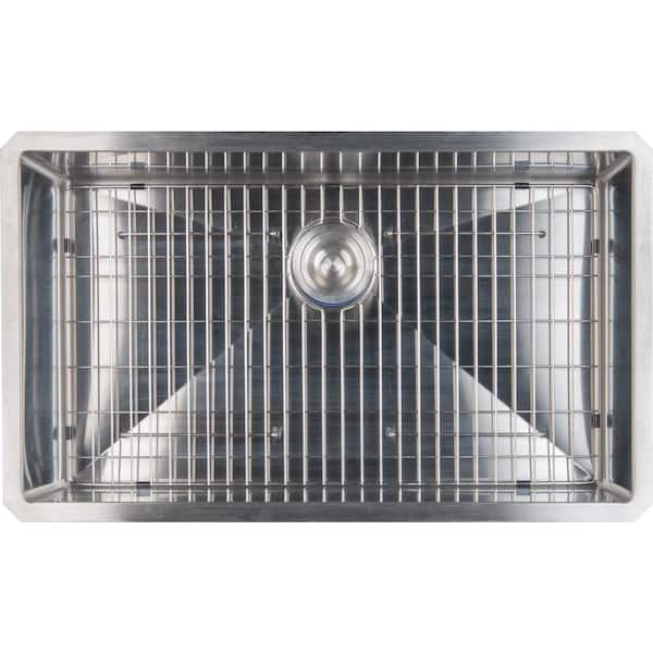 32 in. Undermount Single Bowl Handcrafted 16 Gauge Stainless Steel Kitchen Sink