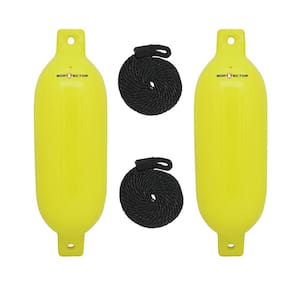 BoatTector Inflatable Fender Value 2-Pack - 6.5" x 22", Neon Yellow
