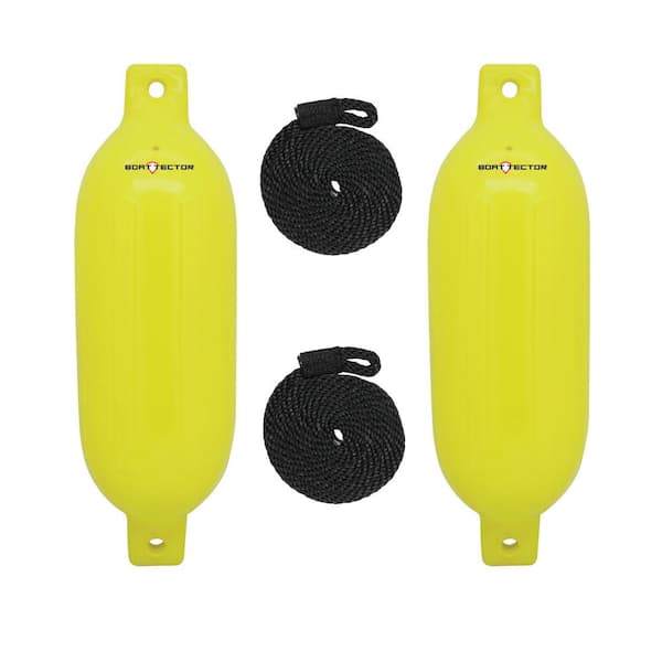 Extreme Max BoatTector Inflatable Fender Value 2-Pack - 6.5" x 22", Neon Yellow