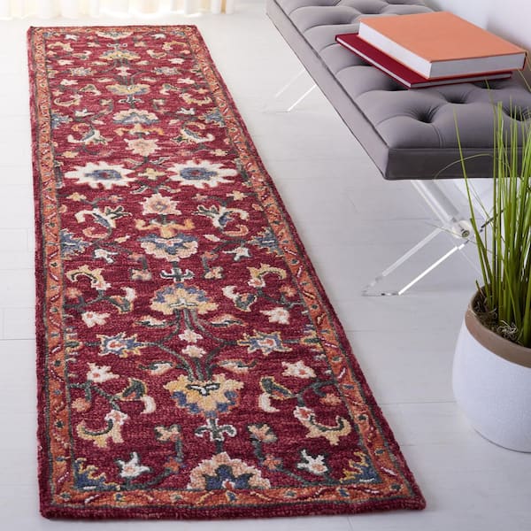 Aspen 2 ft. x 9 ft. Red/Rust Garden Border Runner Rug