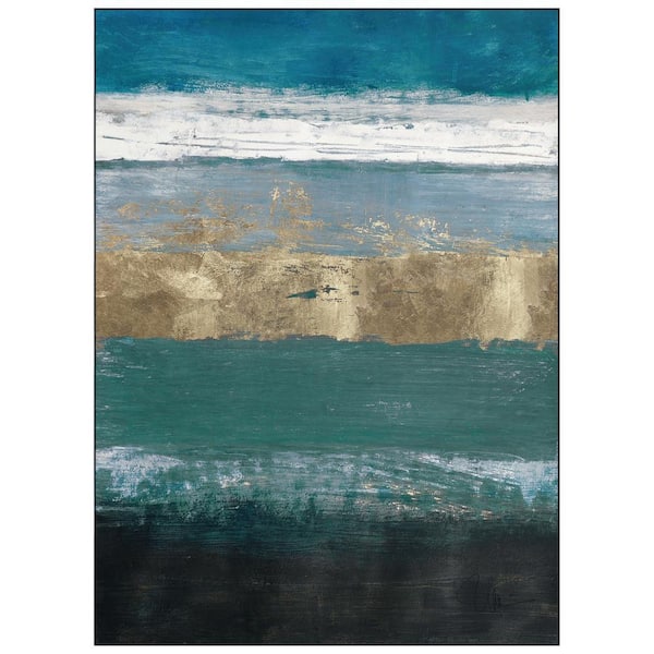 8 ft. x 10 ft. Horizons Across the Blue Washable Color Block PowerloomedHeavenly Softness NonSlipping Backing Area Rug