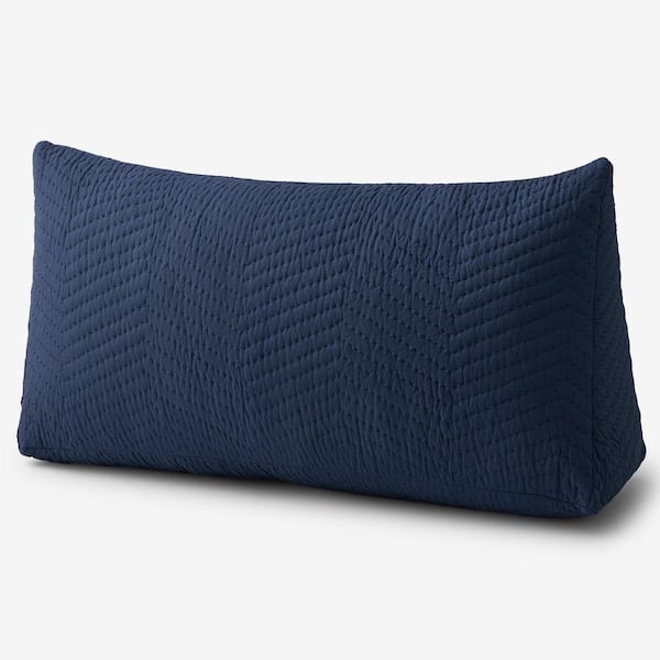 Company Cotton Voile Quilted Midnight Blue 36 in. X 12 in. Throw Pillow Cover
