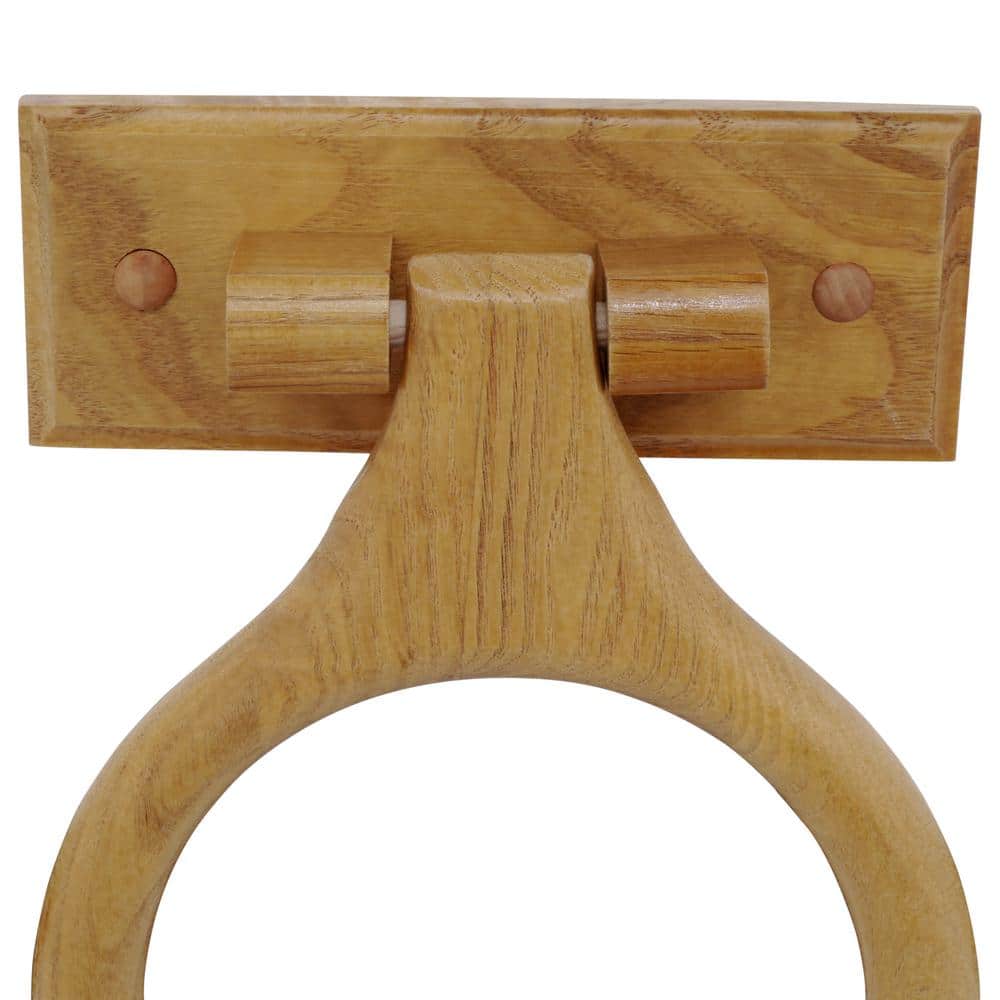 Honey Oak 4-Piece Bathroom Hardware Kit with Towel Bar