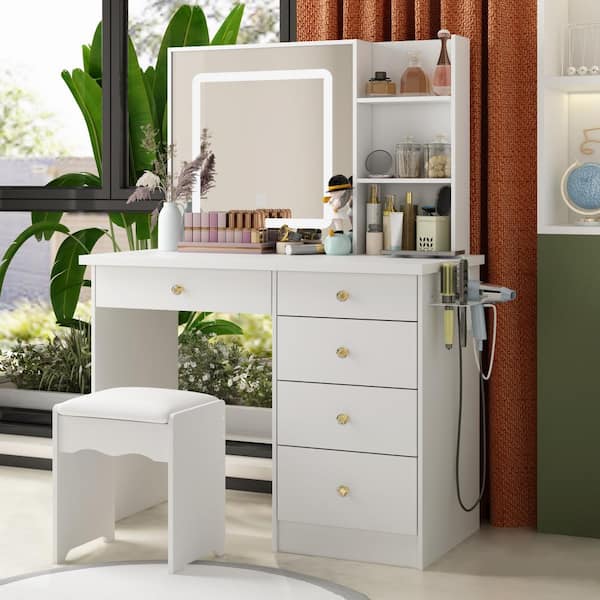 Blow Dryer Holder For Vanity Makeup Vanity Desk Vanity With Hair