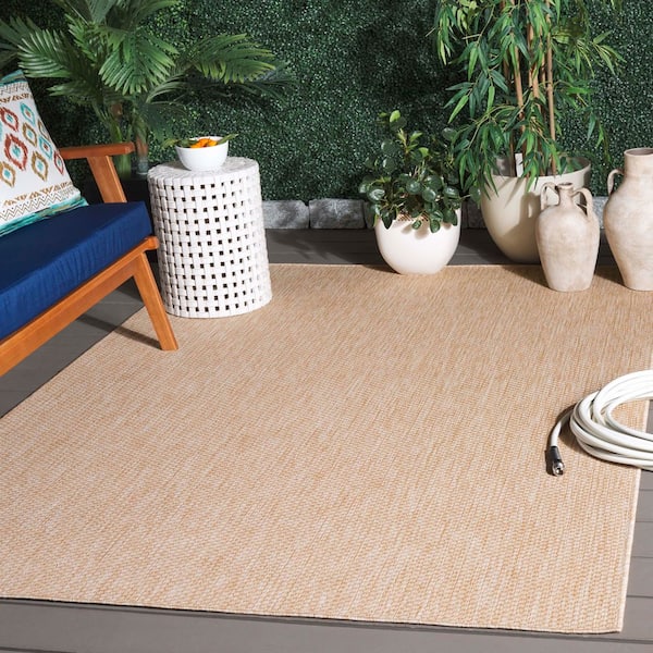 Beach House Natural 4 ft. x 6 ft. Solid Marle Indoor/Outdoor Area Rug