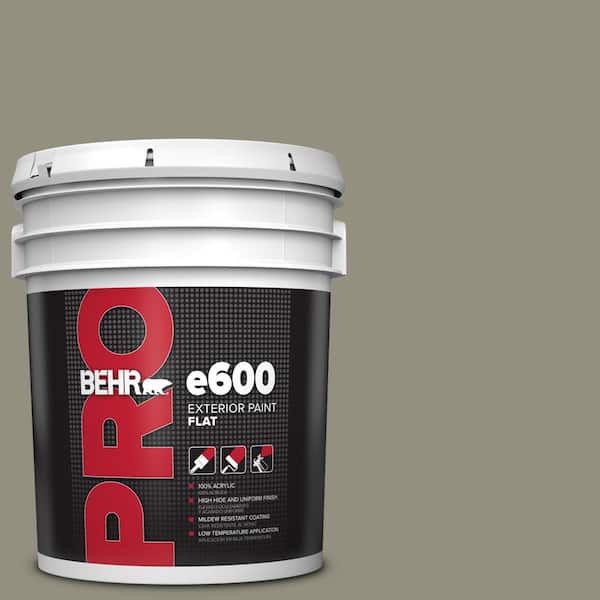 BEHR PRO 5 gal. #N350-5 Muted Sage Flat Exterior Paint