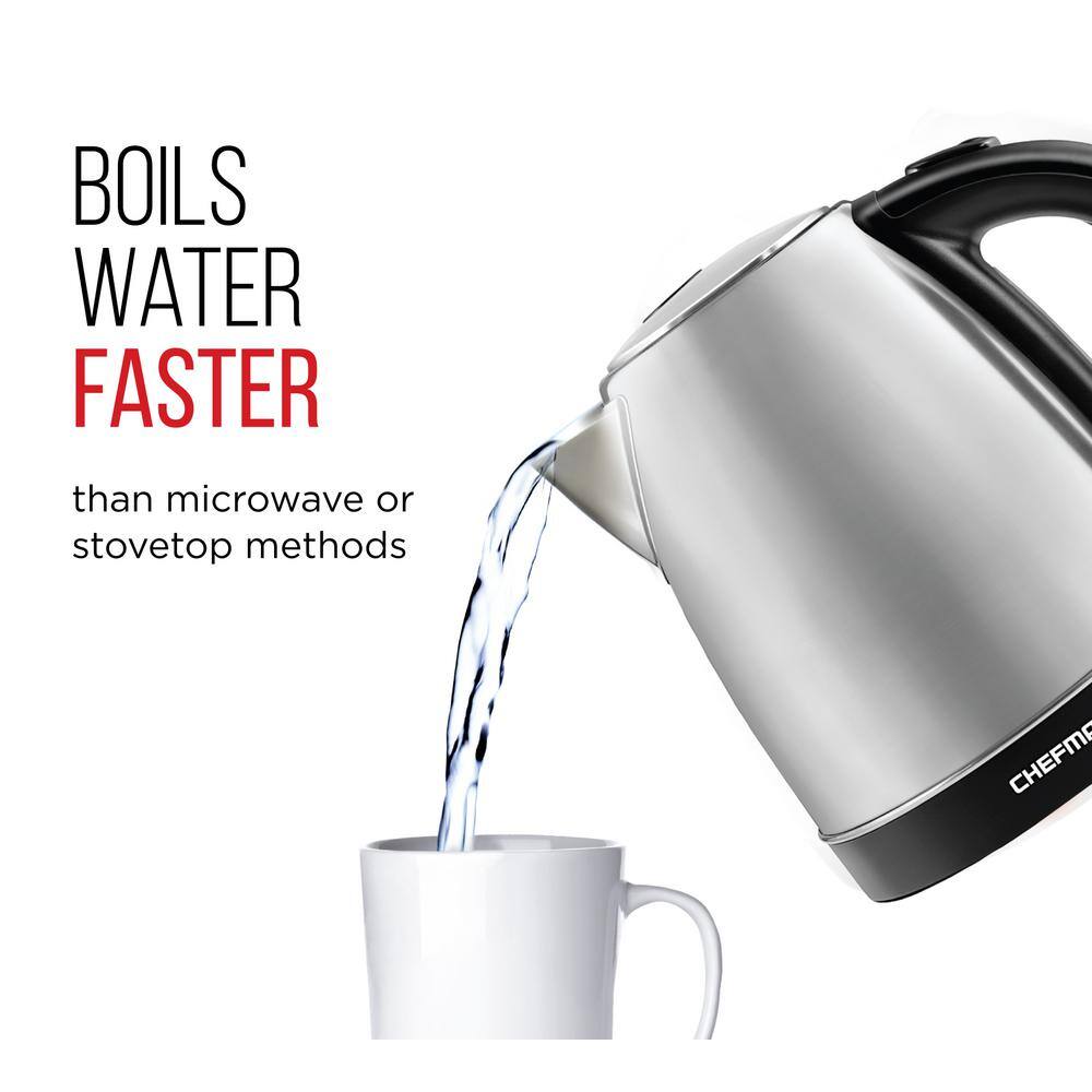 Chefman 1.7L Stainless Steel Electric Kettle with Auto Shut-Off