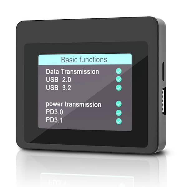 Lukyamzn USB Cable Tester with 2.4 in. Color Screen for eMarker Reading, PD 3.0/3.1 Detection, Resistor and Continuity Check
