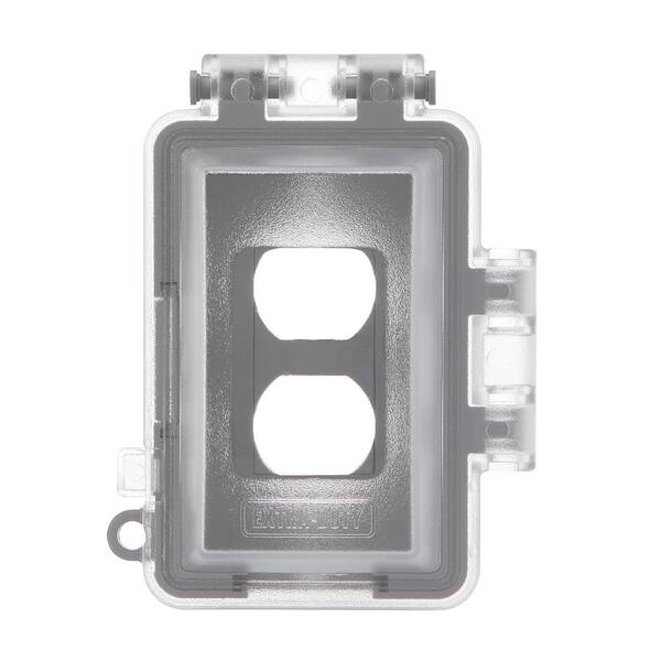 Commercial Electric 2-Gang Extra Duty Non-Metallic Low Profile While-In-Use  Weatherproof Horizontal/Vertical Receptacle Cover, Clear WCWL2PG - The Home  Depot