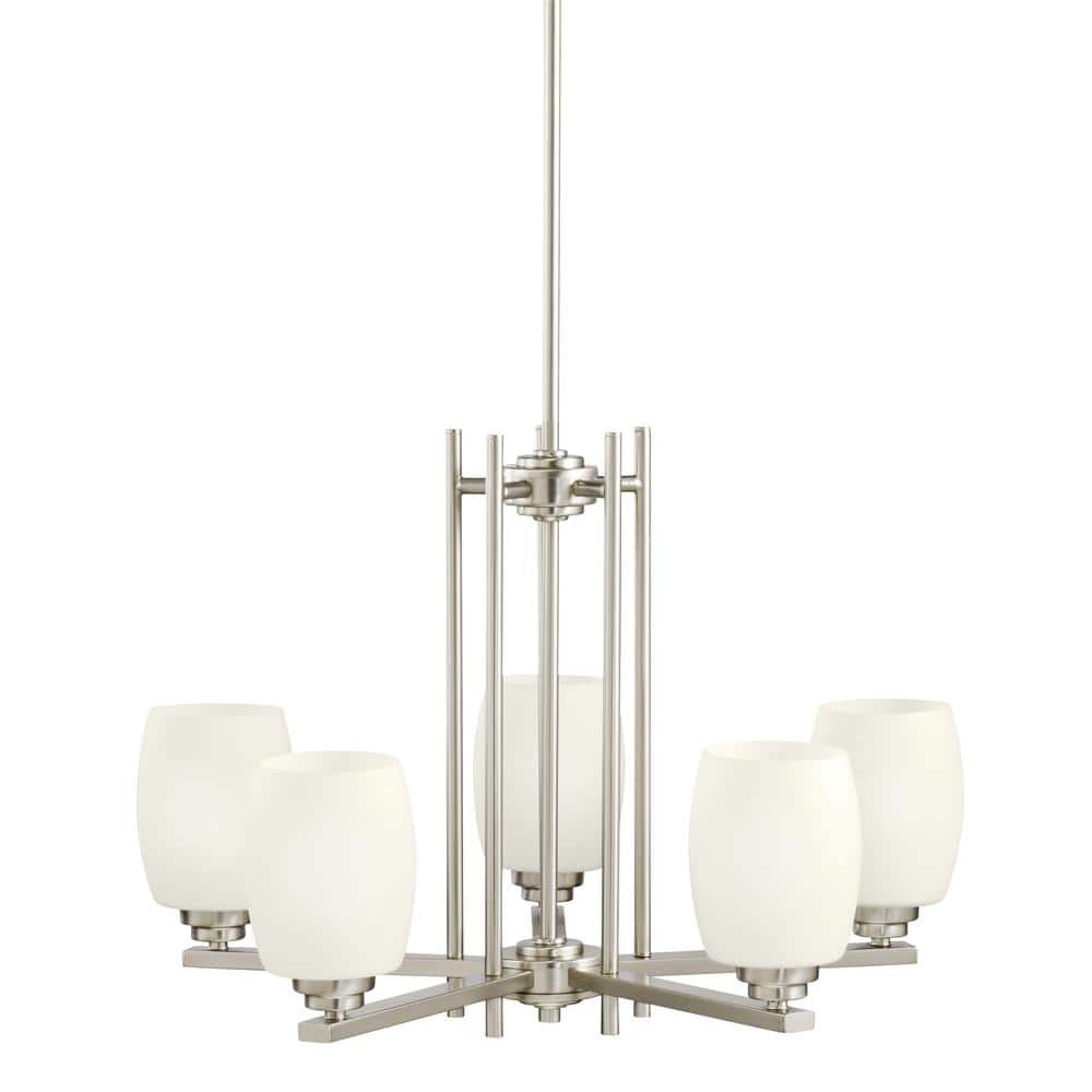 KICHLER Eileen 24 in. 5Light Brushed Nickel Contemporary Shaded