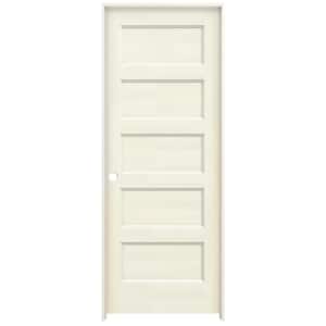 30 in. x 80 in. Conmore French Vanilla Paint Smooth Solid Core Molded Composite Single Prehung Interior Door