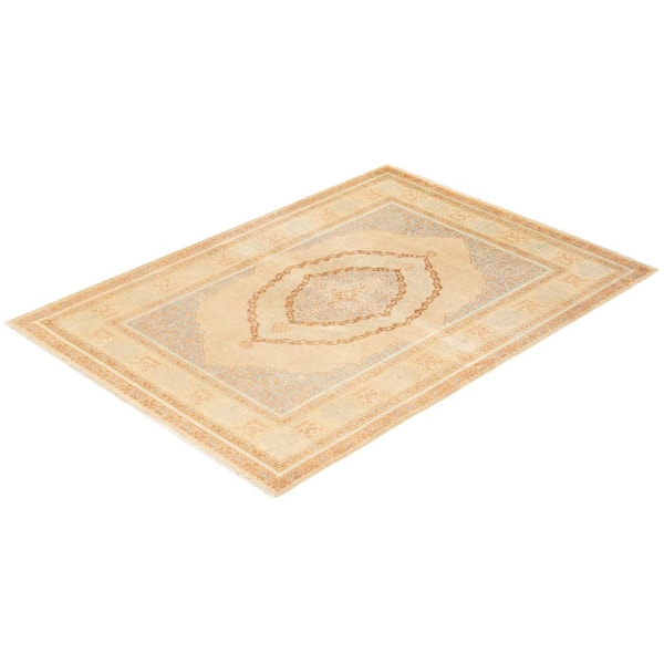 Mogul One-of-a Kind Traditional Yellow 4 ft. 9 in. x 6 ft. 7 in. Oriental Area Rug