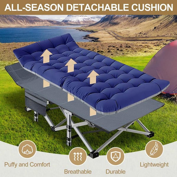 BOZTIY Oversize Folding Camping Cot, 78 in. L X 32 in. W Camp Cot
