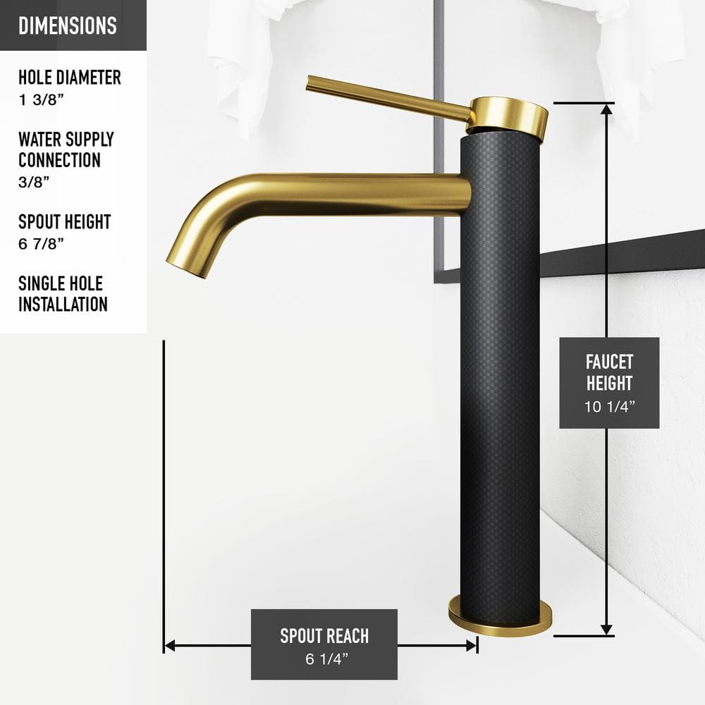 Lexington Matte Gold and Black Single Handle Bathroom Faucet