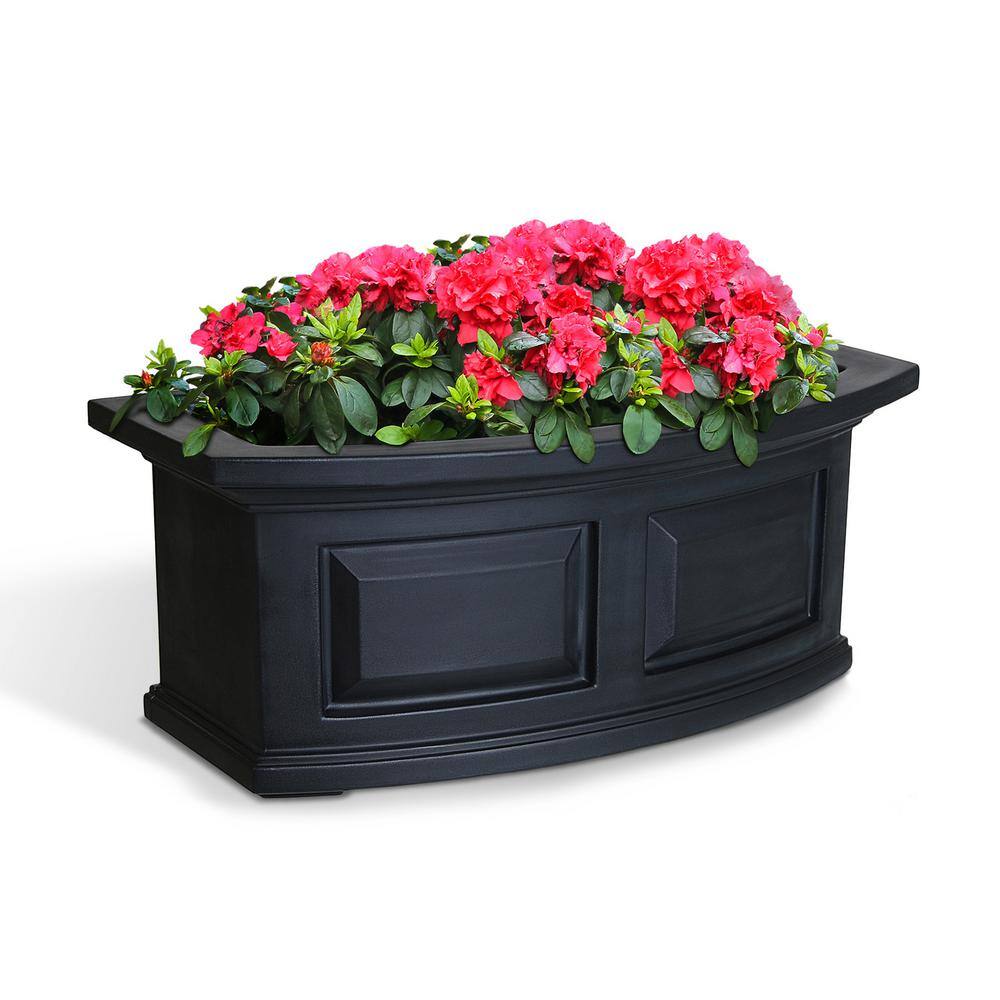 Nantucket 24 in. x 11.5 in. Self-Watering Black Polyethylene Window Box