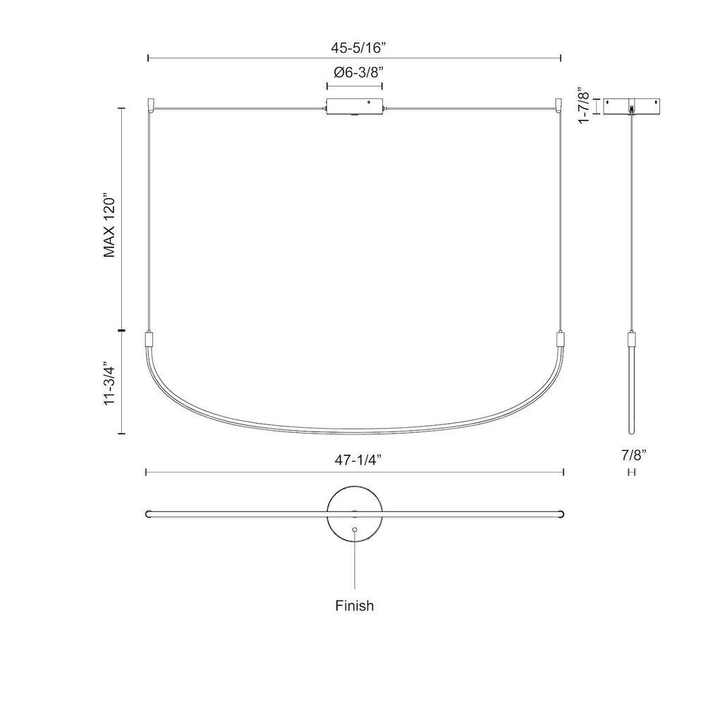 Talis Brushed Nickel 47" LED Minimal Pendant Light