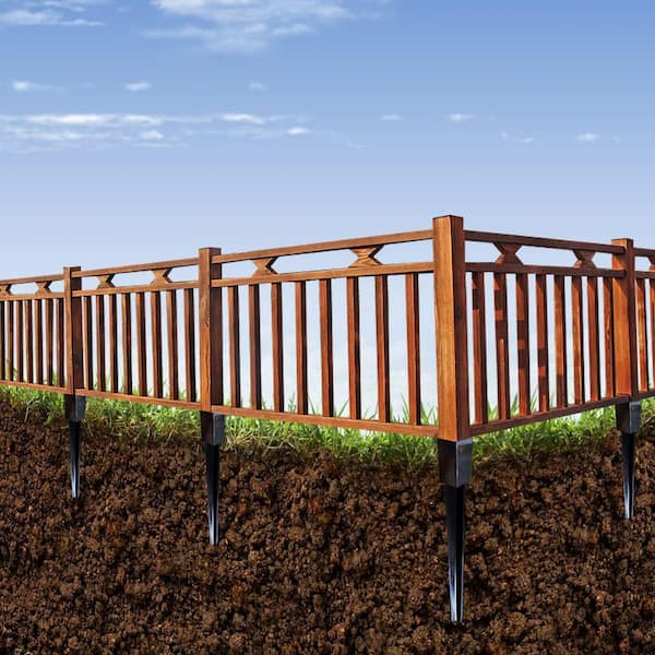 4 in. x 4 in. x 36 in. Metal Fencing Post Anchor for Patio Yard, Black (4-Pack)