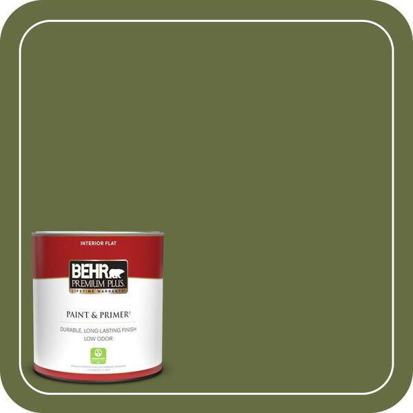 BEHR PREMIUM PLUS 1 qt. #MQ6-62 Coconut Grove Flat Low Odor Interior Paint & Primer