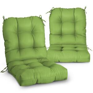 42 in. L x 21 in. W x 4 in. H Outdoor/Indoor Seat/Back Chair Cushion, Set of 2, Green