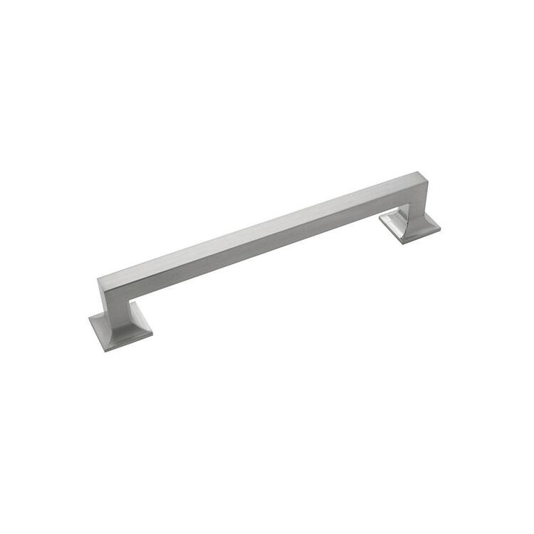 HICKORY HARDWARE Studio Collection 7-9/16 in. (192 mm) Center-to-Center Satin Nickel Cabinet Door and Drawer Pull