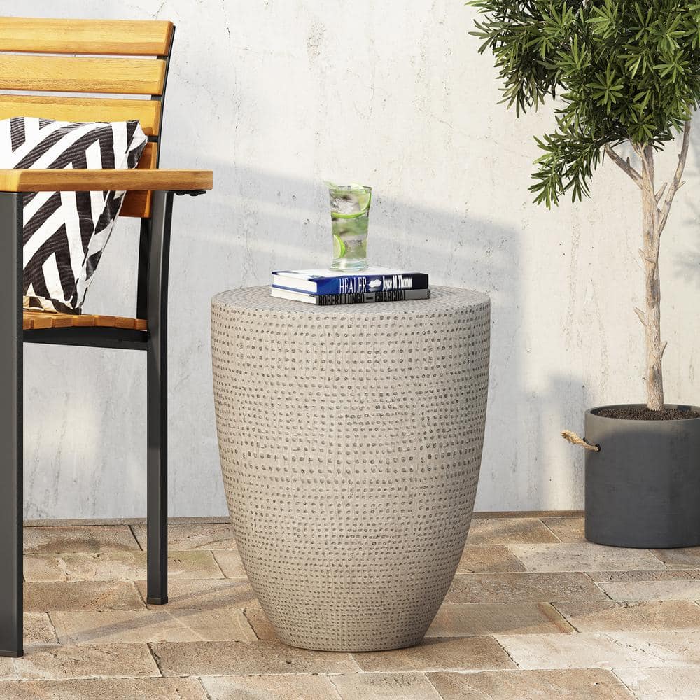 Farrarville Concrete Finish Cylindrical Stone Outdoor Side Table price history on PriceWatchPro