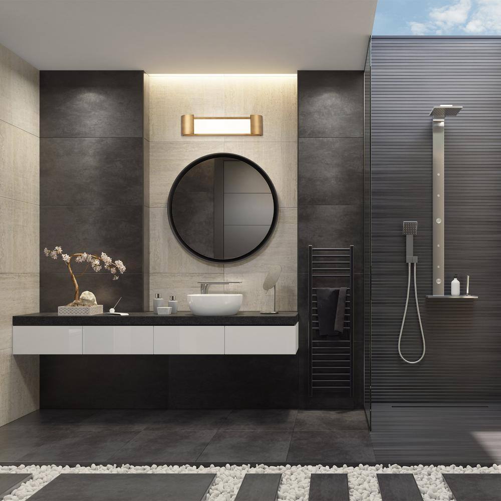 Aged Brass 32" Dimmable LED Bath and Wall Light Bar