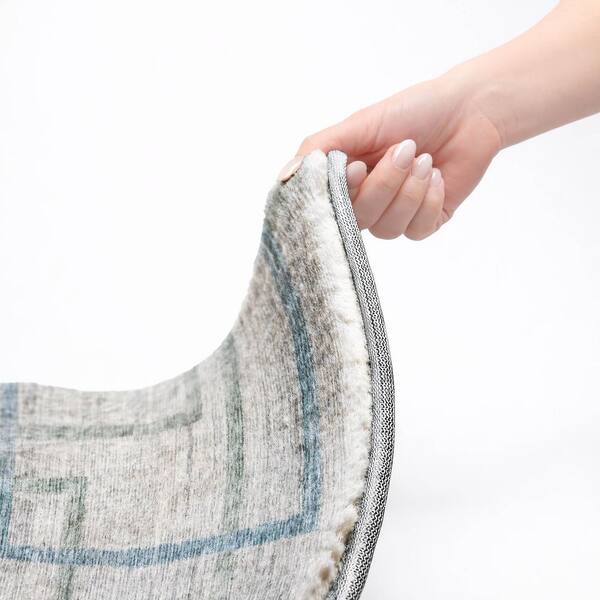 Dream Shag Premium Machine Washable Abstract ADS826 Gray 9 ft. x 12 ft. Area Rug