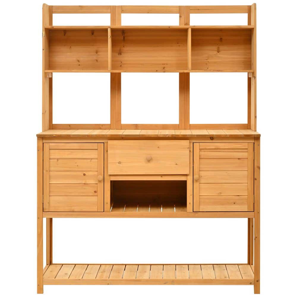 50.2 in. W x 66.1 in. H Outdoor Wood Potting Bench Table Garden Workstation