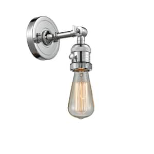 Bare Bulb 1-Light Polished Chrome Wall Sconce