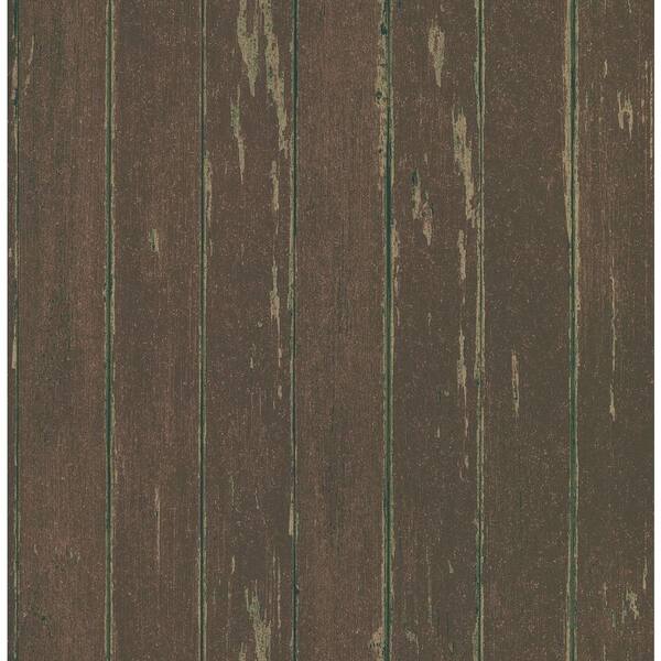 Brewster Northwoods Lodge Red Weathered Plank Wallpaper Sample