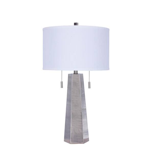 Fangio Lighting 30 in. Metal Table Lamp In Antique Silver