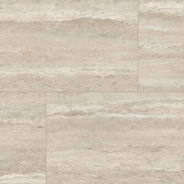 American Travertine Beige 24 in. x 48 in. Matte Porcelain Large Format Floor and Wall Tile (2-Pieces, 16 sq. ft. /Case)