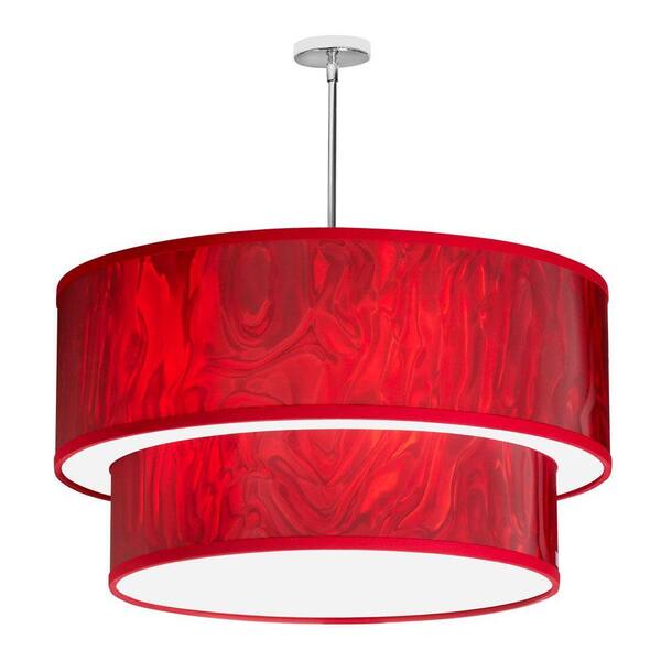 Filament Design Catherine 6-Light Red Ice and Polished Chrome Pendant
