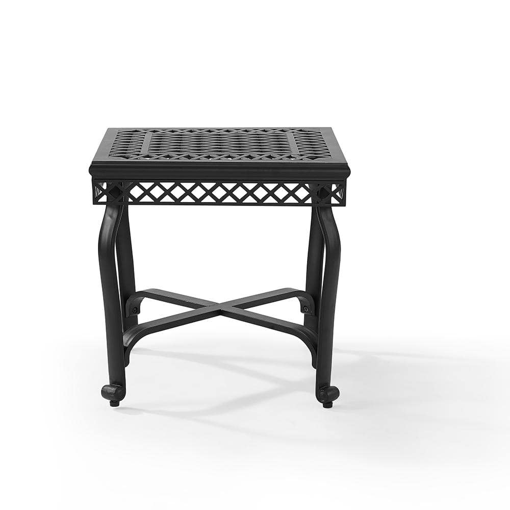 Crosley Palermo Cast Aluminum Outdoor Side TableCO6204BK The Home Depot