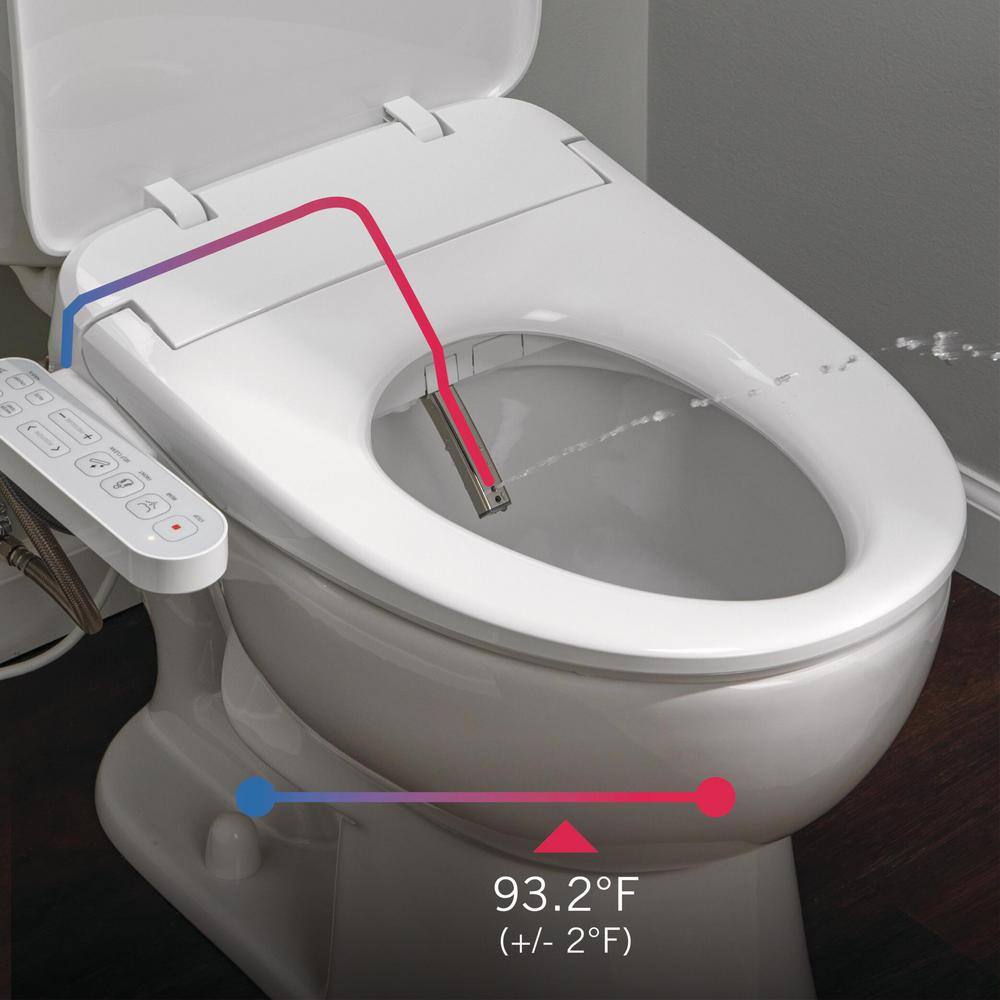 White Elongated Electric Bidet Toilet Seat with Soft Close