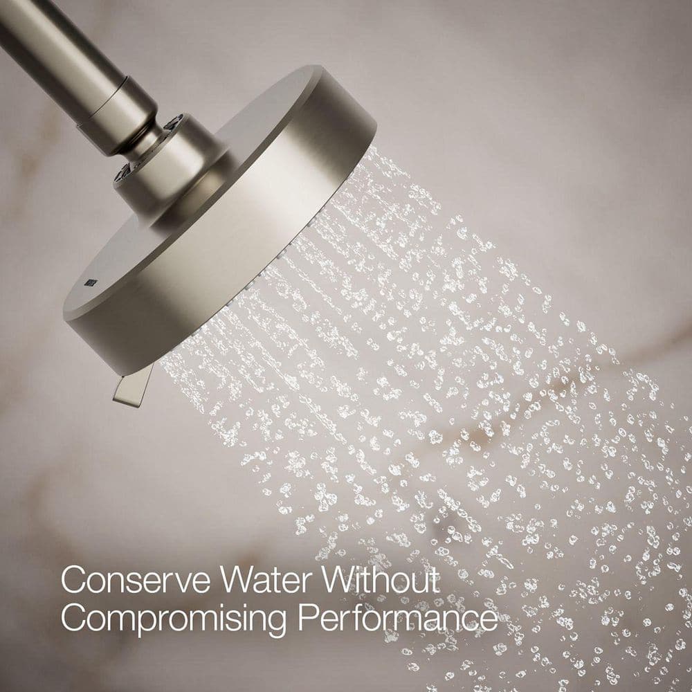 Vibrant Brushed Nickel Multifunction Wall-Mounted Showerhead