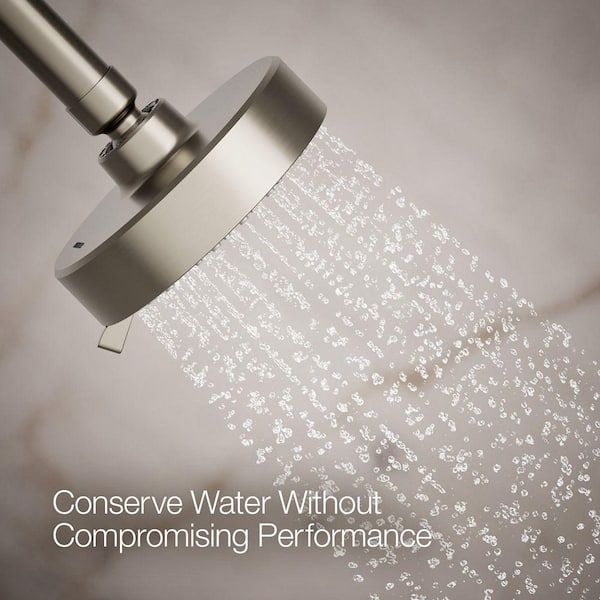 KOHLER Awaken 3-Spray Patterns 4.3 in. Single Wall Mount Fixed Shower Head in Vibrant Brushed Nickel