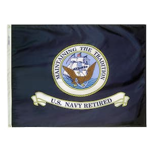 3 ft. x 4 ft. Nylon U.S. Navy Retired Armed Forces Flag