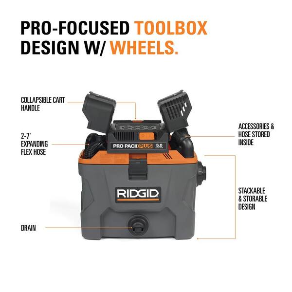 RIDGID 10 Gallon 5.0 Peak HP ProPack 
