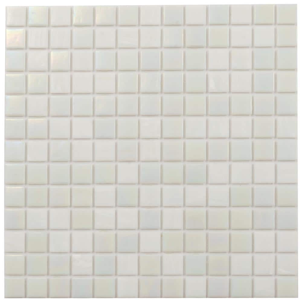 12" x 12" Glossy White Glass Mosaic Tile