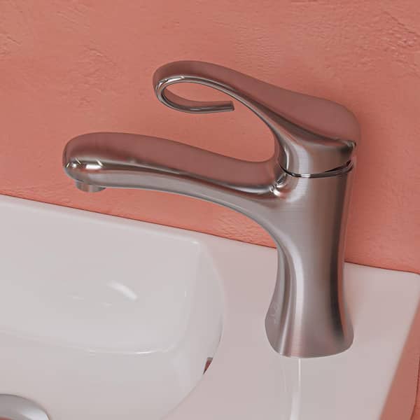 AB1295-BN Single Hole Single-Handle Bathroom Faucet in Brushed Nickel