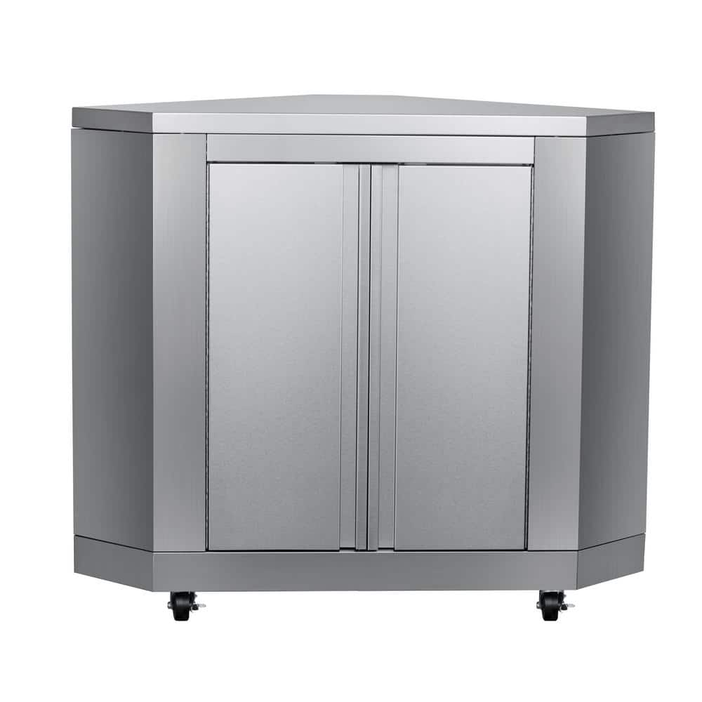 Casa Nico Portable Stainless Steel Outdoor Kitchen Cabinet & Patio Bar