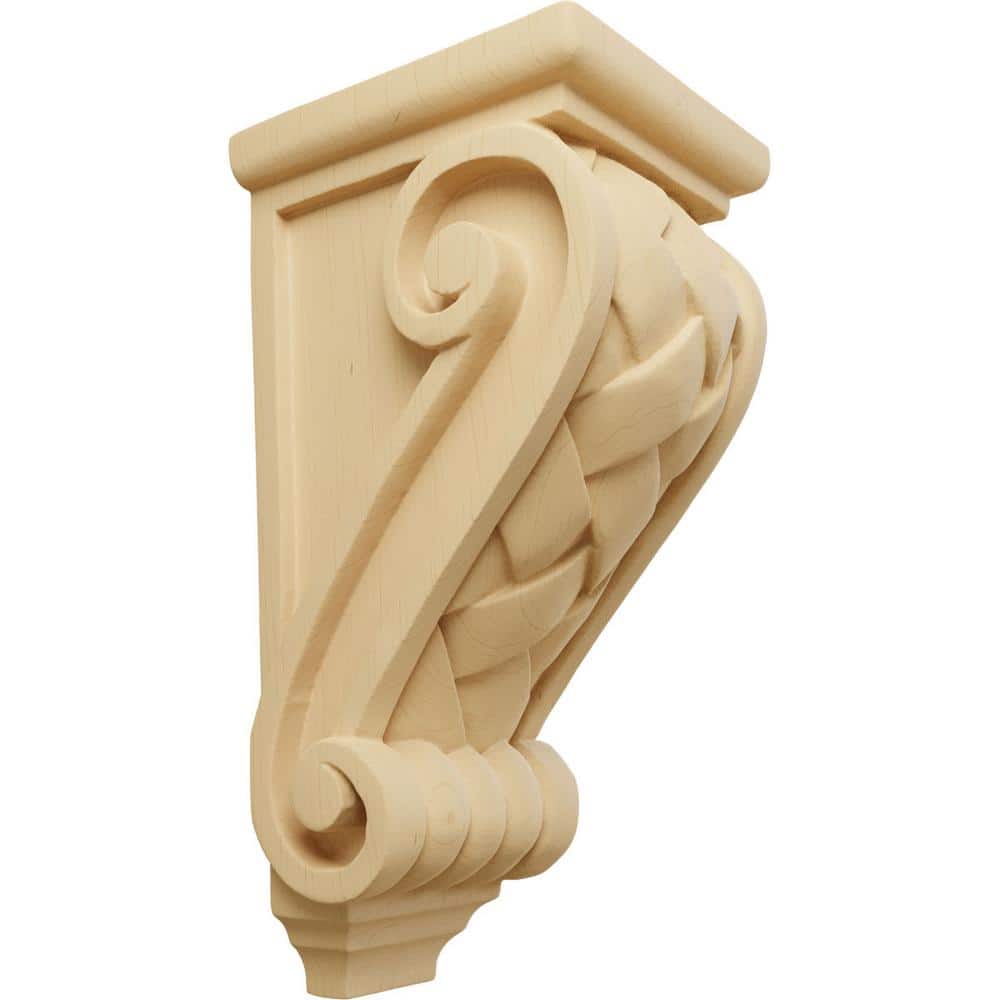 Medium Basket Weave Alder Wood Corbel, 10" Height